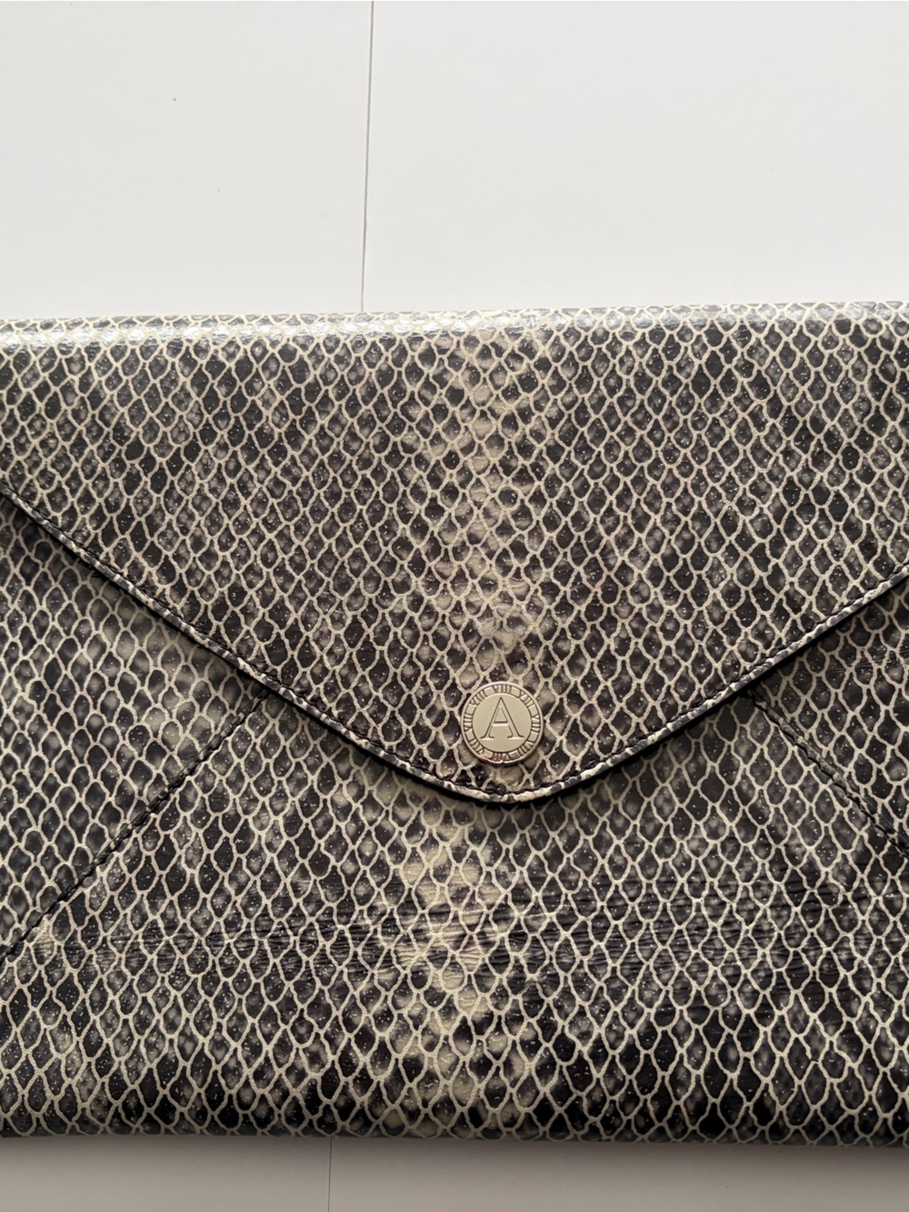 Envelope Clutch in Taupe Snakeskin Print